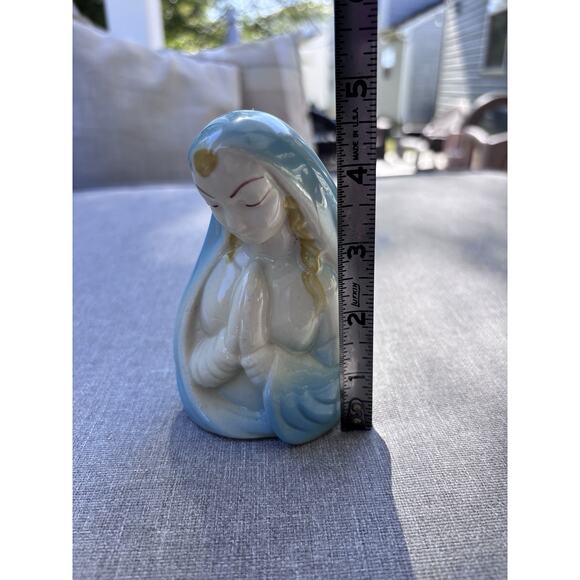 Vintage Very Old Ceramic Praying Hands Virgin Mary Madonna Planter 4.5" - Picture 9 of 10